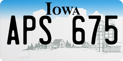 IA license plate APS675