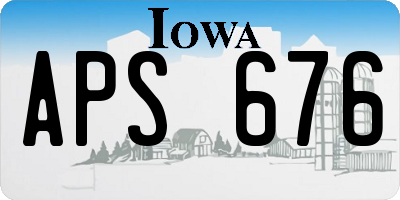 IA license plate APS676