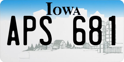 IA license plate APS681