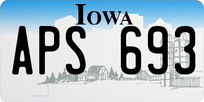 IA license plate APS693
