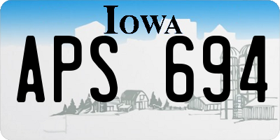 IA license plate APS694