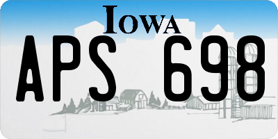 IA license plate APS698
