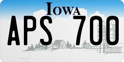 IA license plate APS700