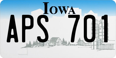 IA license plate APS701