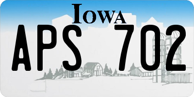 IA license plate APS702