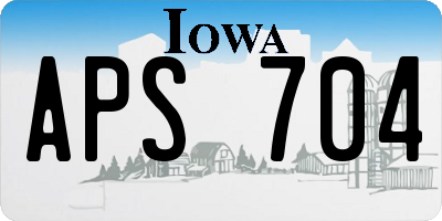 IA license plate APS704