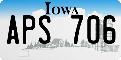 IA license plate APS706