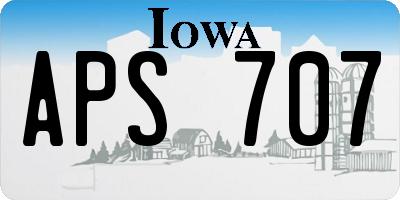 IA license plate APS707