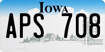 IA license plate APS708