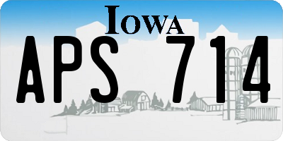 IA license plate APS714