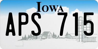 IA license plate APS715