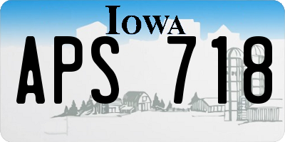 IA license plate APS718