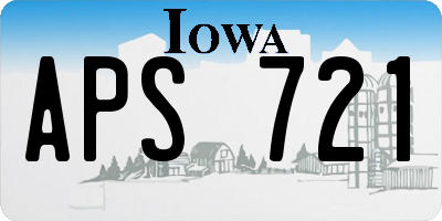 IA license plate APS721