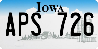 IA license plate APS726