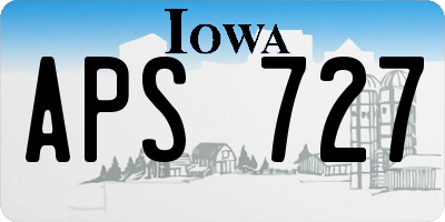 IA license plate APS727