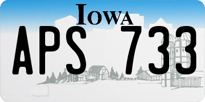 IA license plate APS733