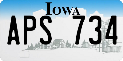 IA license plate APS734