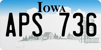 IA license plate APS736