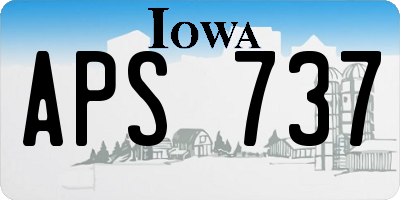IA license plate APS737
