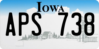 IA license plate APS738