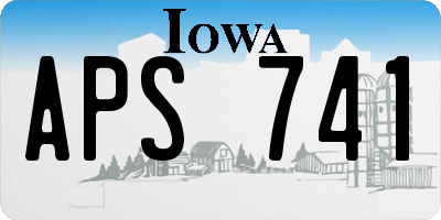 IA license plate APS741