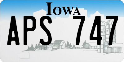 IA license plate APS747