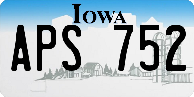 IA license plate APS752