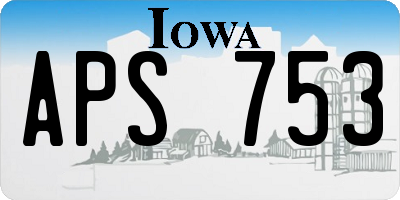 IA license plate APS753