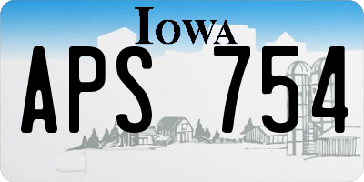 IA license plate APS754