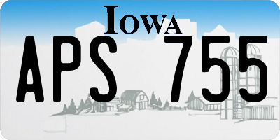 IA license plate APS755