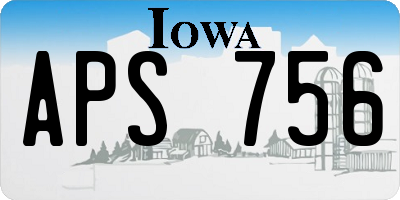 IA license plate APS756