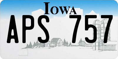 IA license plate APS757