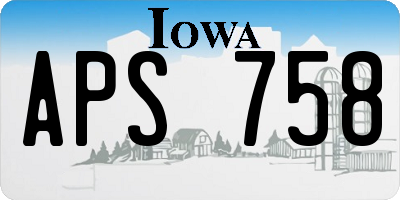 IA license plate APS758