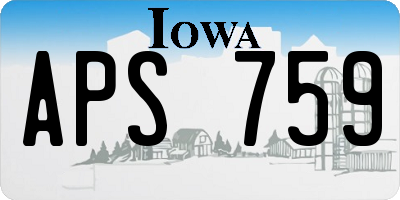 IA license plate APS759