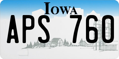 IA license plate APS760