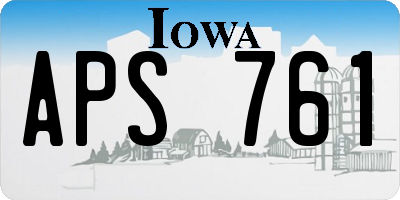 IA license plate APS761