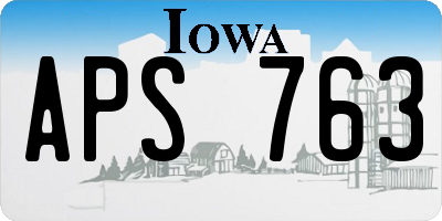IA license plate APS763