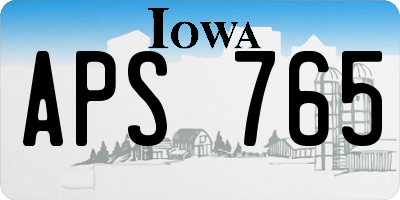 IA license plate APS765