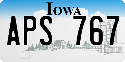 IA license plate APS767