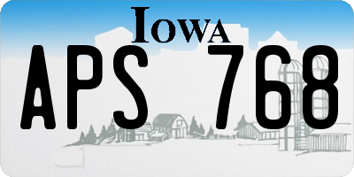 IA license plate APS768