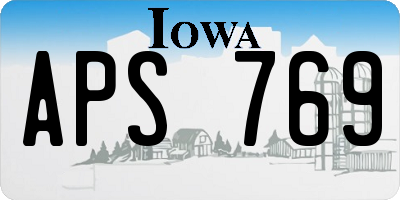 IA license plate APS769