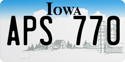 IA license plate APS770