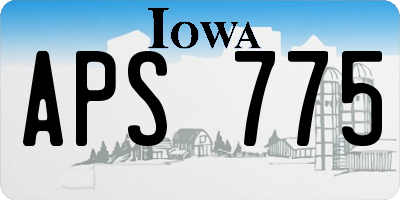 IA license plate APS775