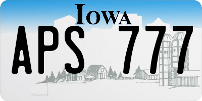 IA license plate APS777