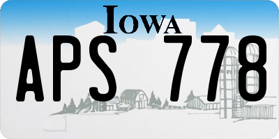IA license plate APS778