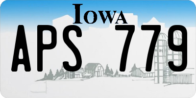 IA license plate APS779
