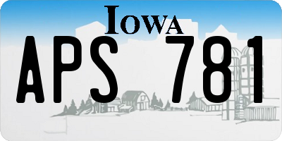 IA license plate APS781