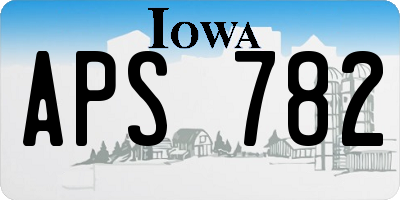 IA license plate APS782