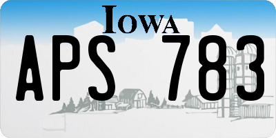 IA license plate APS783