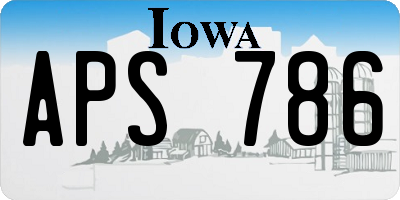 IA license plate APS786